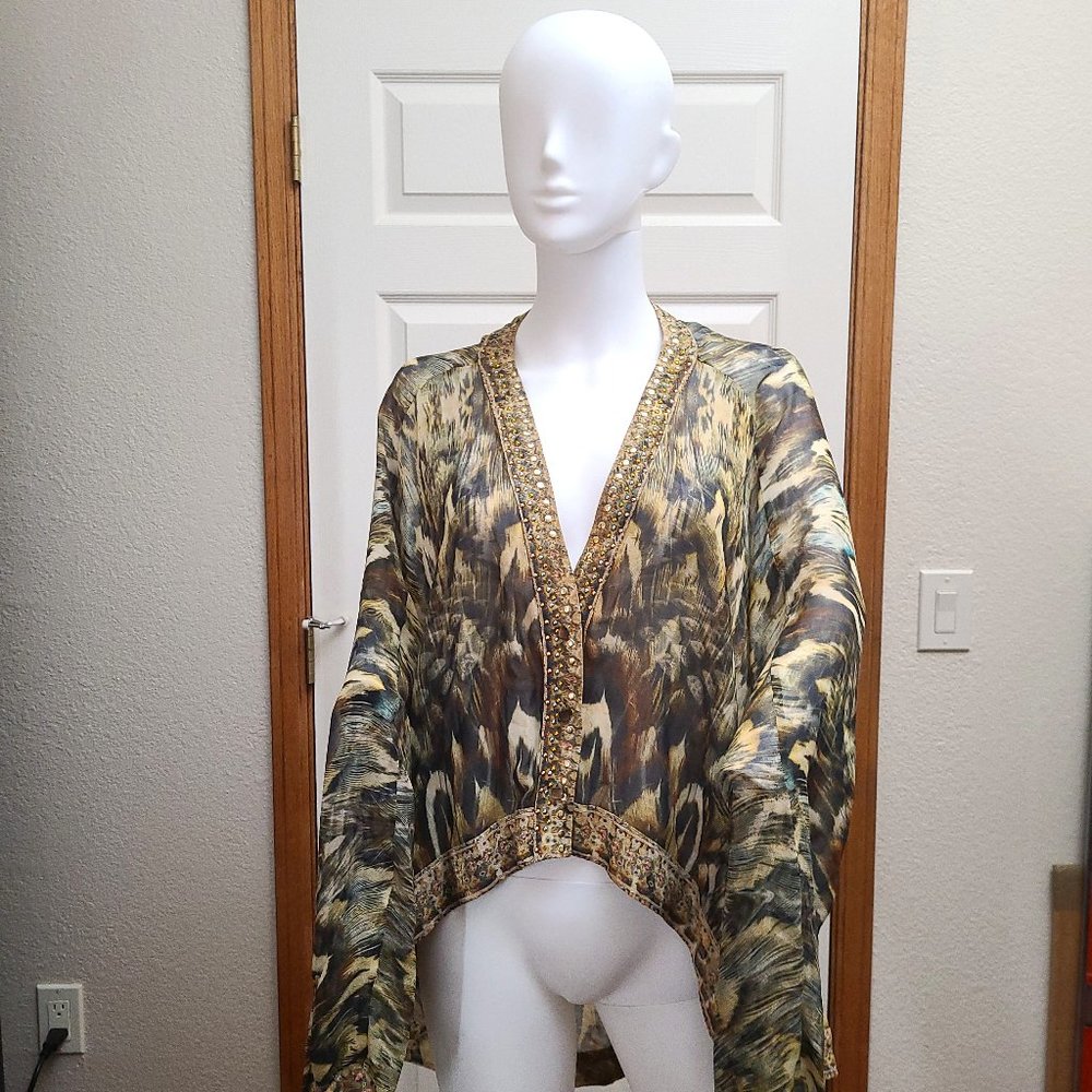 Camilla Long Sleeve Silk Caftan
